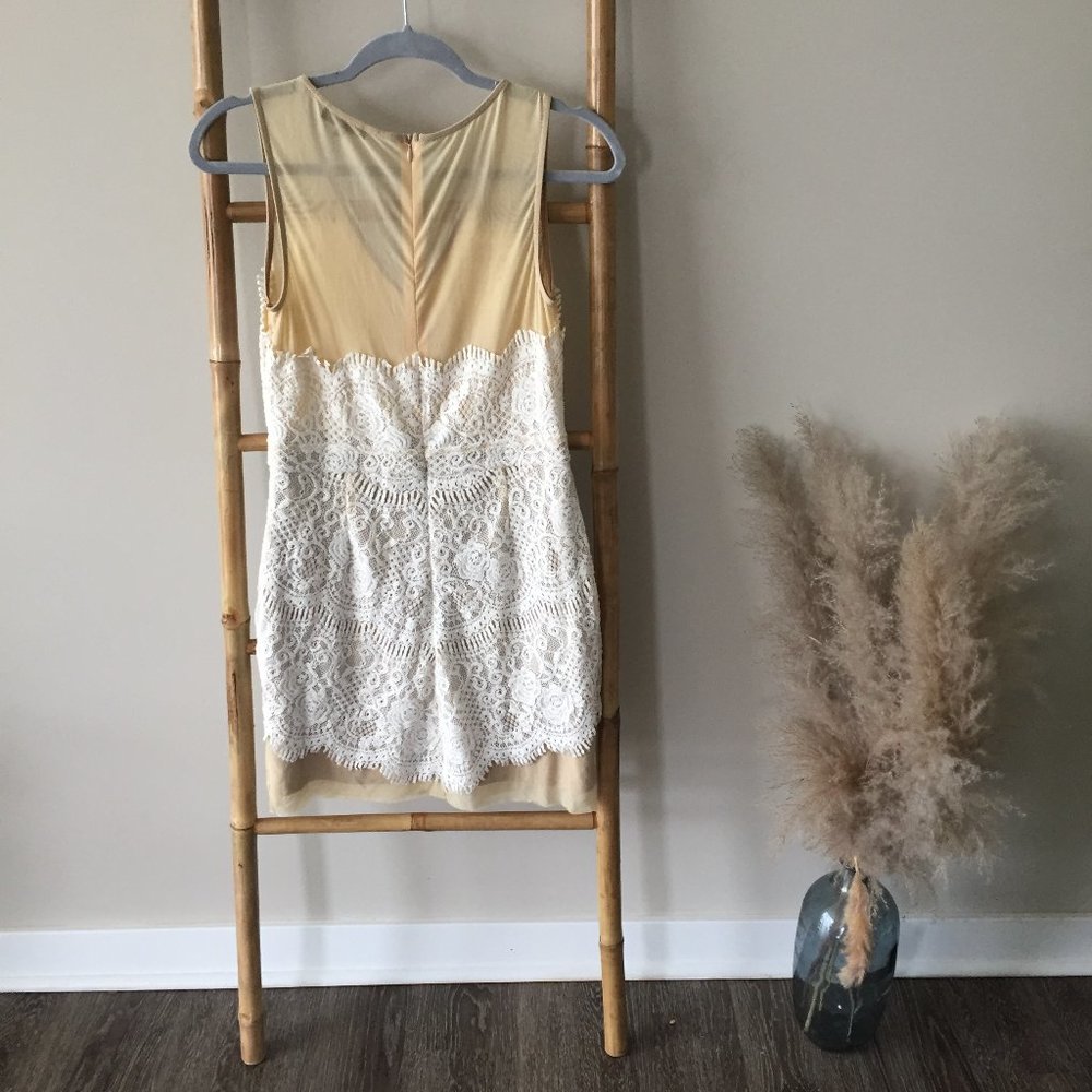 Aakaa White and Nude Dress - Picture 3 of 5